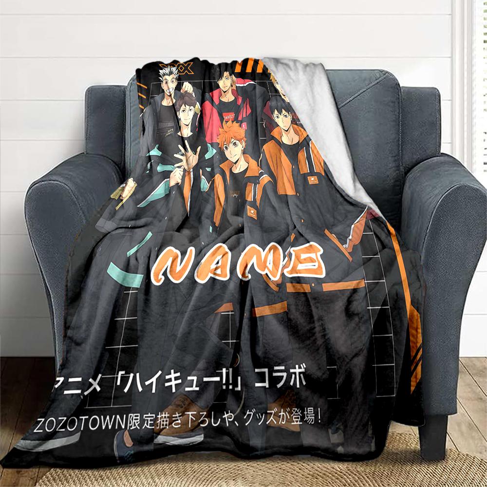 Custom 1pc Haikyuu!! Anime Poster Blanket, Soft And Comfortable Blanket, Casual Warm, Camping Travel Blanket, Birthday Gift Q91291