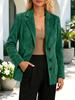 Women Lapel Collar Single Breasted Corduroy Jacket Plush Lined Casual Long Sleeve Blazer Coat