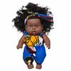 Black  Black Baby Cute Curly Black 8-Inch Vinyl Baby Toy