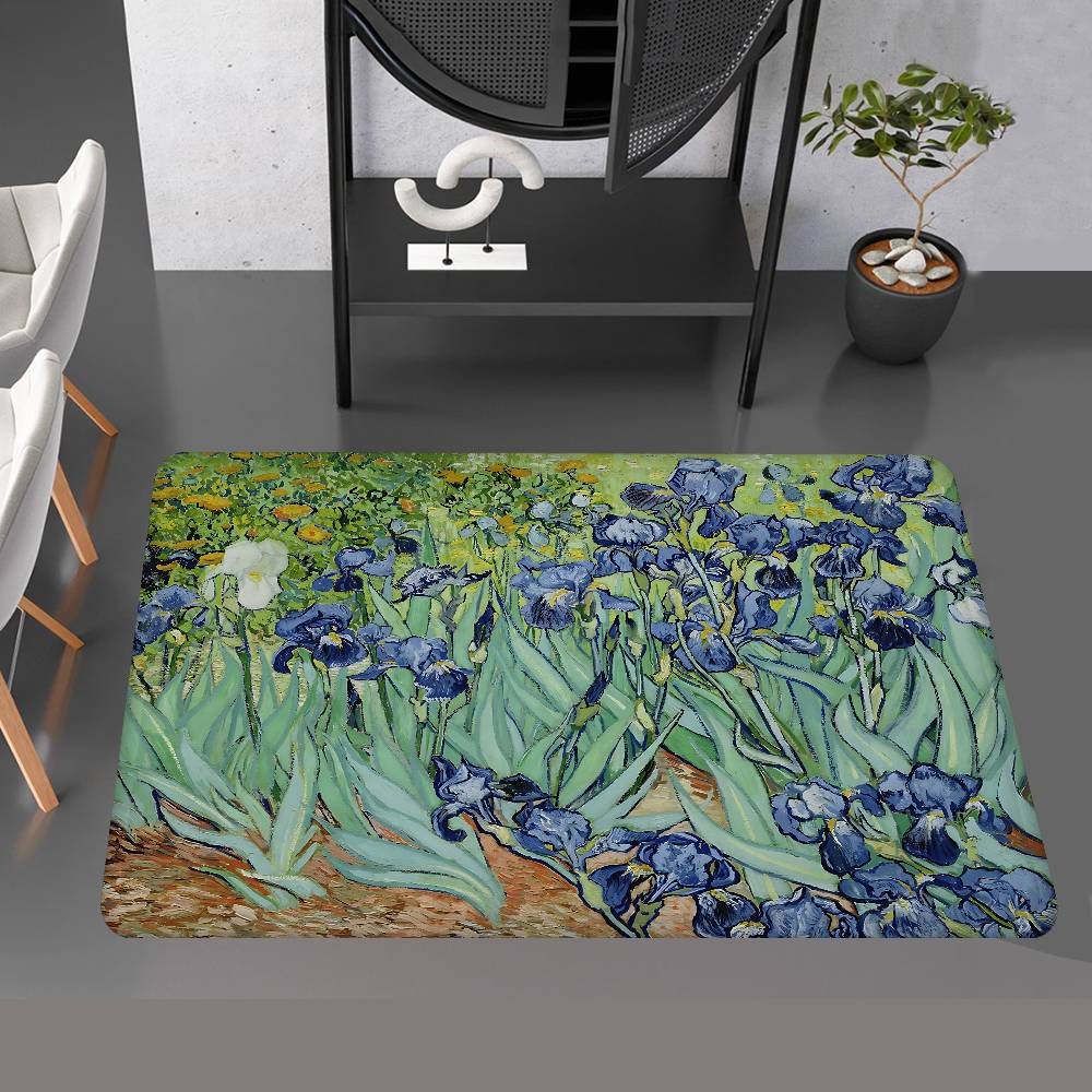 World Famous Painting Art Category Floor Mat Retro Multiple Choice Living Room Kitchen Rug Non-Slip Modern Home Decor