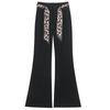 Women's High Waist Black Micro Flare Pants - Slimming Drape, Small Sizes, Bell Bottom Style for Spring/Autumn.