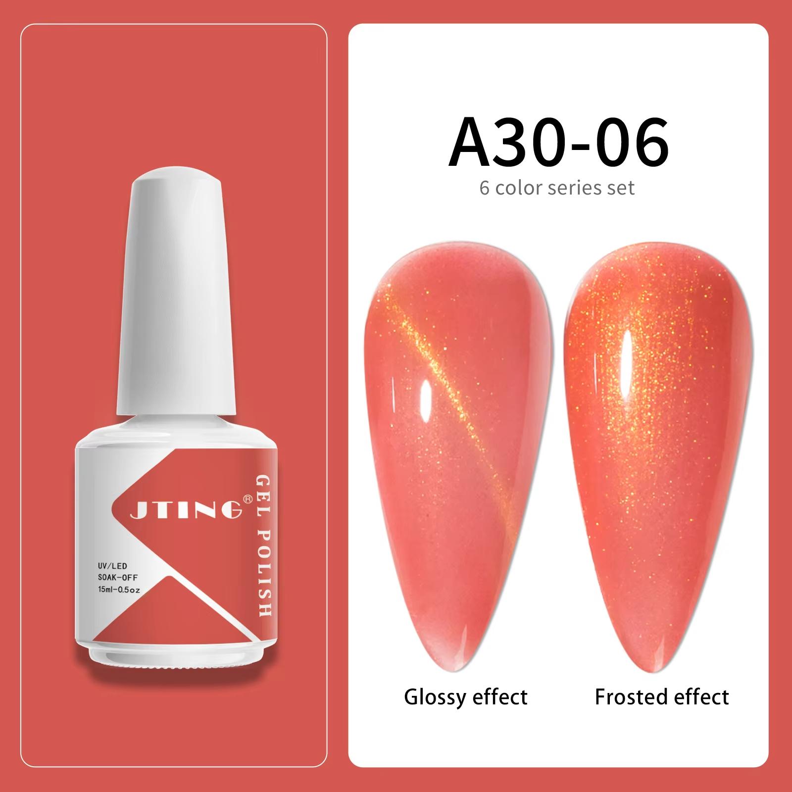 

JTING Оптовая продажа Профессиональный набор гель-лаков для ногтей 6 цветов Коллекция для маникюрного салона 15 мл Бутылочки гель-лака УФ-гель Набор OEM