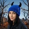 Solid Color Devil Horns Hat Distressed Knitted Beanie Fashion Winter Pullover Cap  Female/Male