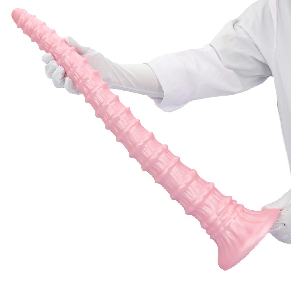 60cm Extra Long Silicone Anal Snake - Unisex Stretching Toy for Advanced Play, Giant Horse Cock Design, Dual-Ended for Anal/Vaginal Use