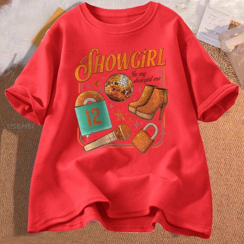 TS Showgirl TShirt in My Showgirl Era TShirt Casual Music Album Tee Women Ladies Cotton Short Sleeve Graphic T Shirts Clothes S