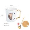 1 Stück Europäische Goldbuchstaben Keramiktasse Liebhaber Frühstück Kaffeetasse Milchtee A-Z Buchstabe Männer Frauen Kreativer Becher