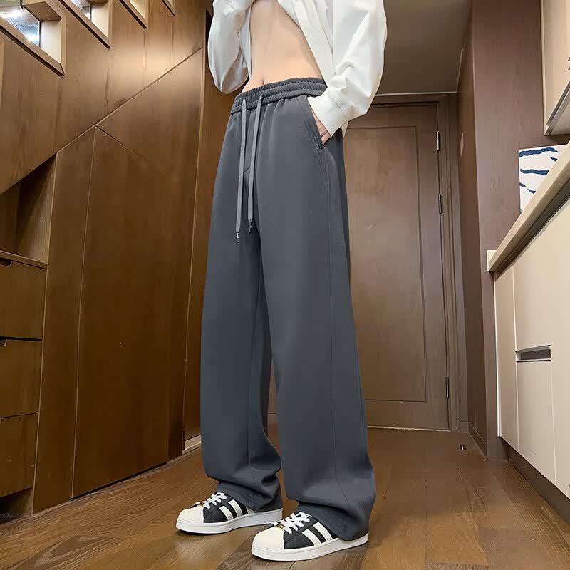 Wassup Sohot Men's Loose Wide-Leg Straight Sweatpants