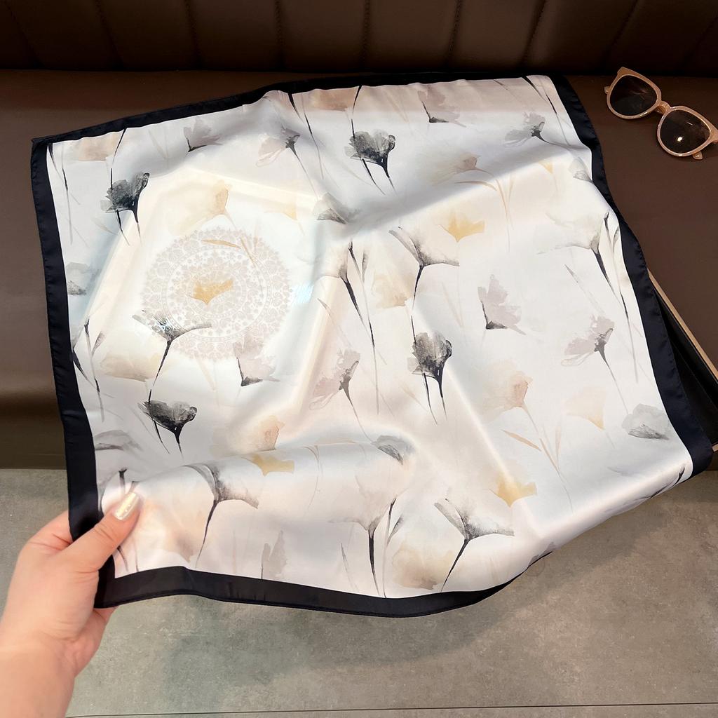 Women S Floral Print Square Scarf Spring Summer Decorative Neck Scarf Elegant Luxury Lightweight