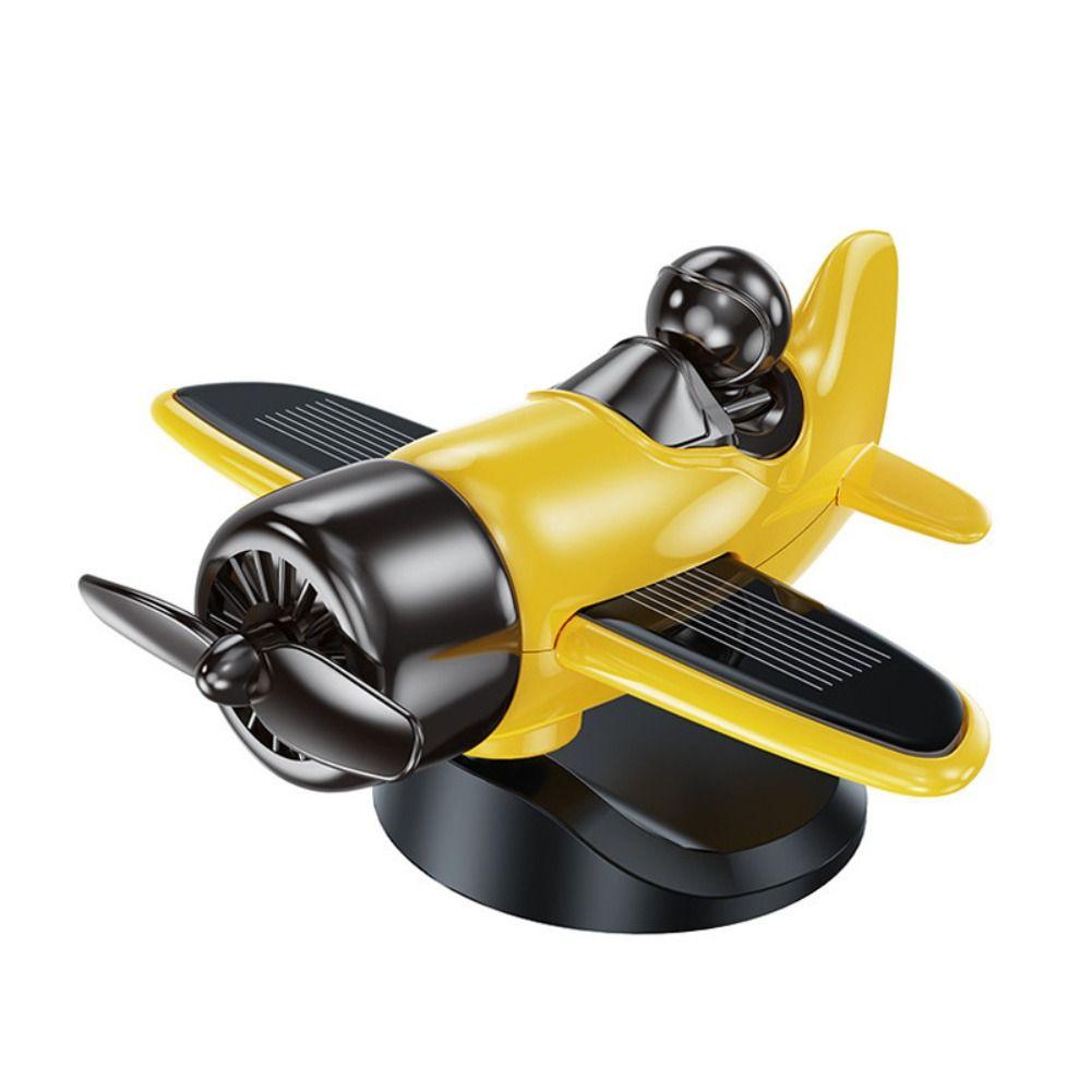Silent Rotating Airplane Solar Powered Car Interior Decoration Cool Car Dashboard Ornament Gifts
