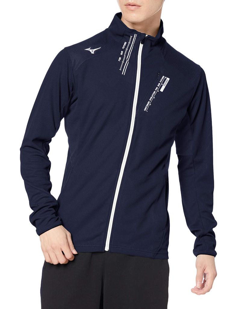 Training Wear Dry Aeroflow Jacket Sweat Absorbent Quick Drying Breathable 32MC0050 Deep Navy Japan M To Japanese Size [Mizuno] Men's (Equivalent M)