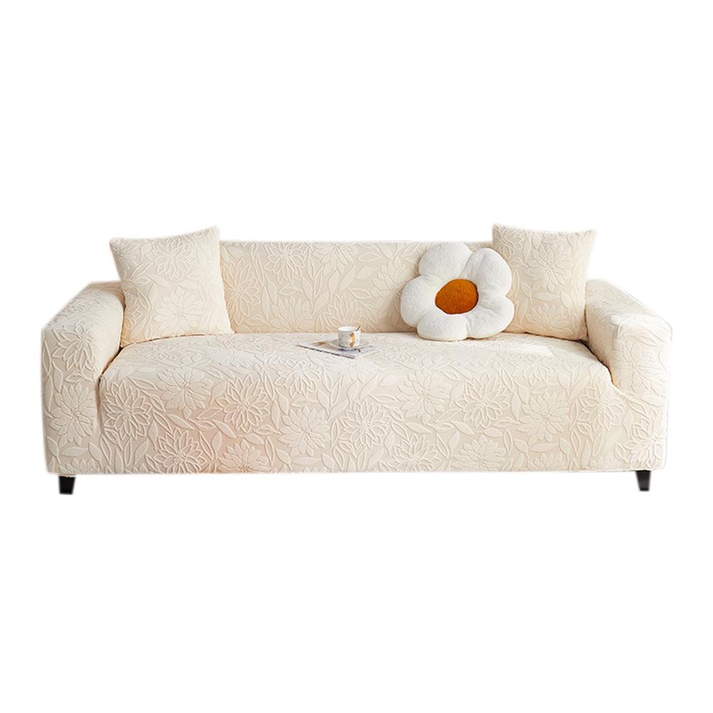 Camellia Ganzjahres-Sofabezug-Set, universell einsetzbar, Jacquard-Samt, rutschfest, kratzfest