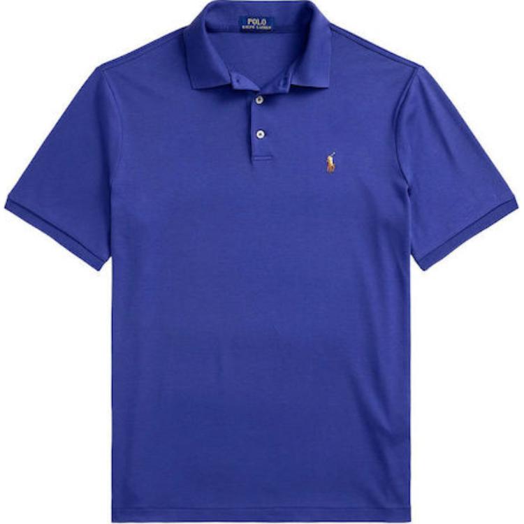 

Polo Ralph Lauren Вышитый логотип Однотонная футболка поло с коротким рукавом Мужские топы Синий 710704319-164 XL
