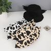 Vintage fashion cow print horn fisherman hat suitable for ladies stage show leisure travel photo