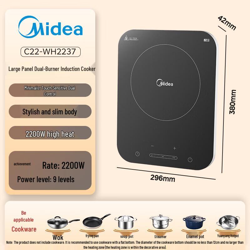 Midea 2200W Induction & Ceramic Cooker