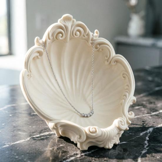 Baroque Shell Jewelry Tray, 3D Printed Jewelry Dish Ornaments, Jewelry Storage Tray for Rings Earrings Bracelets Desktop Decoration