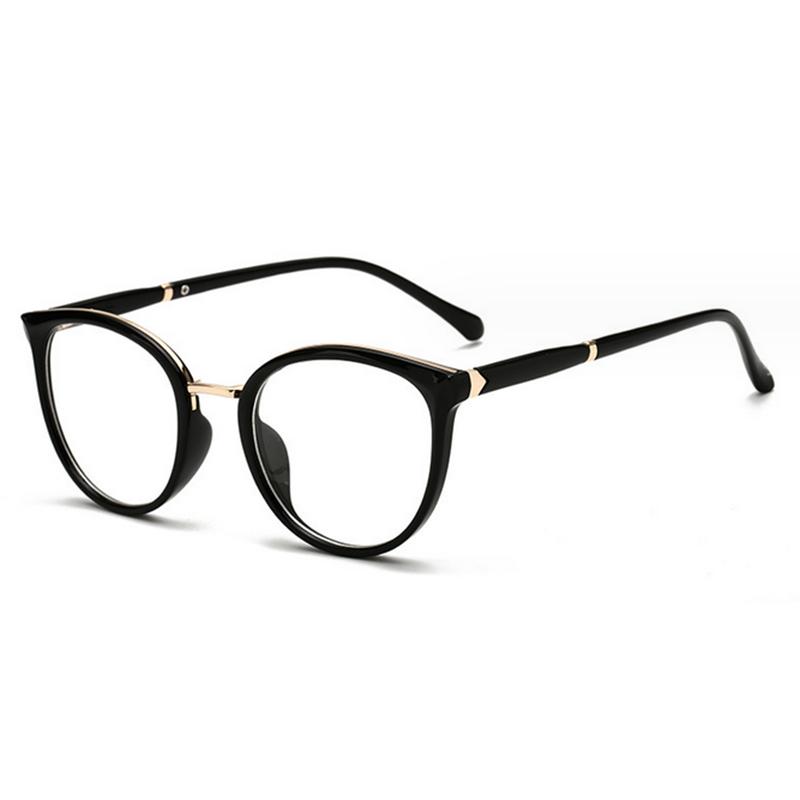 

Spring Leg Anti-Blue Light Oval Prescription Eyeglasses Metal Cat Eye Short-Sight Eyewear Diopter 0 -0.5 -0.75 -1.0 To -6.0 0