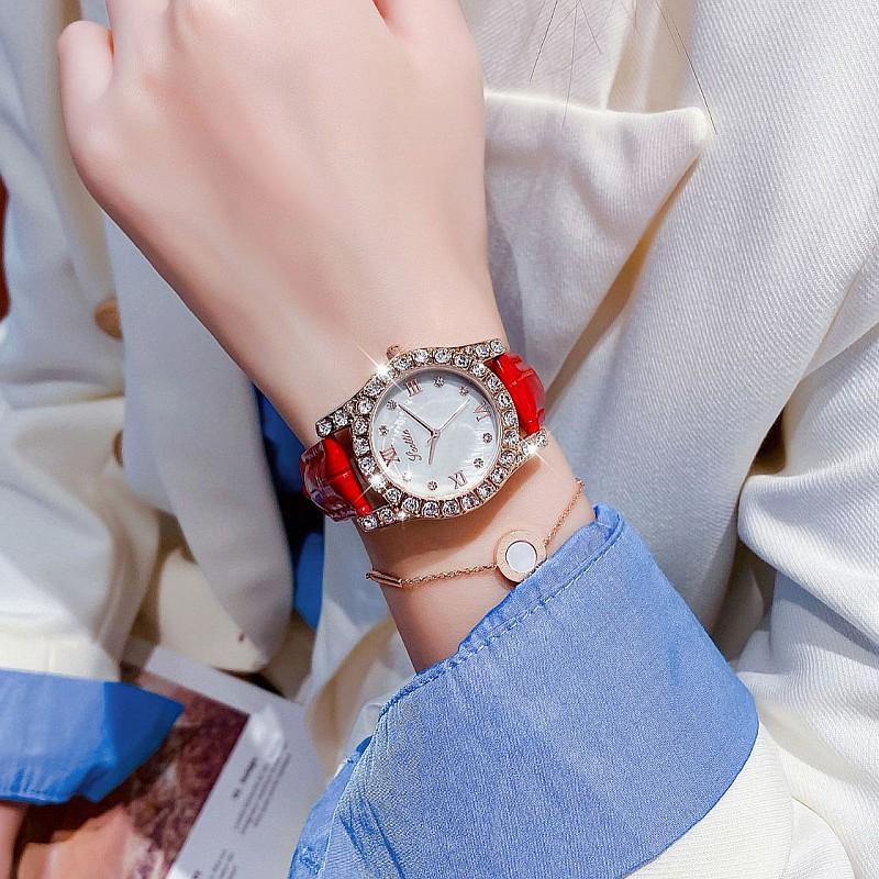Diamond Shell Chassis Women'S Watch Temperament Waterproof Fashion Retro Roman Numerals Women'S Watch Women