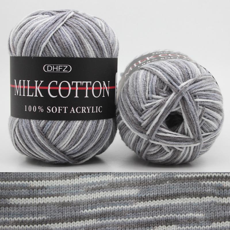 

DIY Three Step Gradient Dyeing Milk Cotton Baby Yarn Medium Fine Cotton Thread Hand Woven Crochet Doll Milk Cotton Yarn