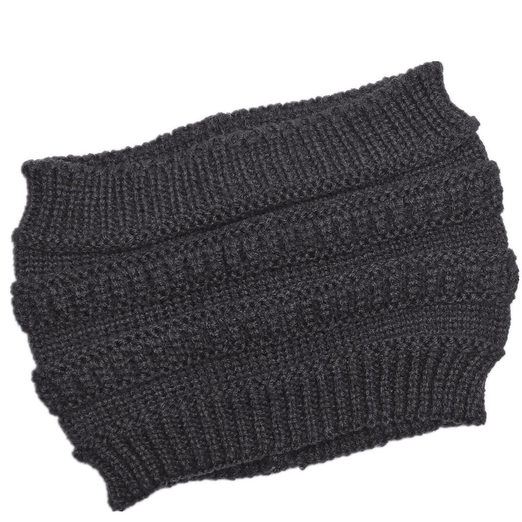 1pc Solid Knit Hat Autumn And Winter Ladies Knitted Headband Widened Face Wash Head Cover Empty Top Ponytail Wool Hat
