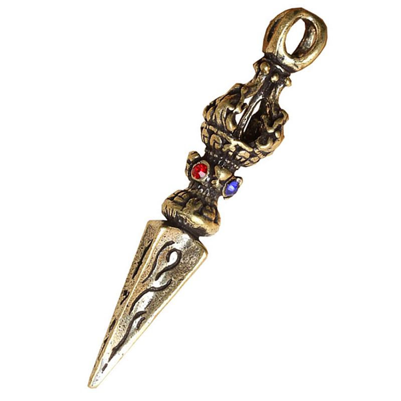 Pendentif Fait Main Pilon Religieux Pendentifs de Prière Pilon Vajra Bouddhiste Cuivre