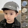 Gestrickte Baby-Barettmütze mit Buchstabenstickerei, Schirmmütze, Newsboy-Mütze für 5 bis 24 Monate Baby