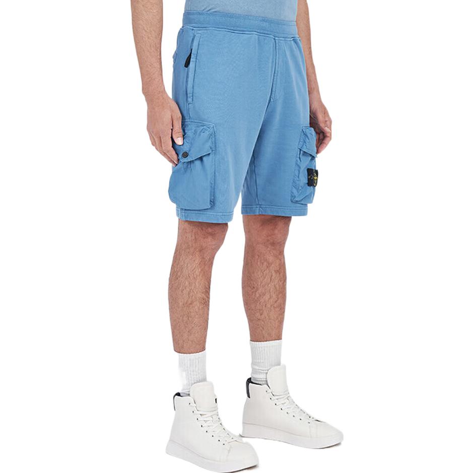 Stone Island Ss22 Solid Color Logo Pocket Sports Shorts Men shorts Blue 761565051-V0046