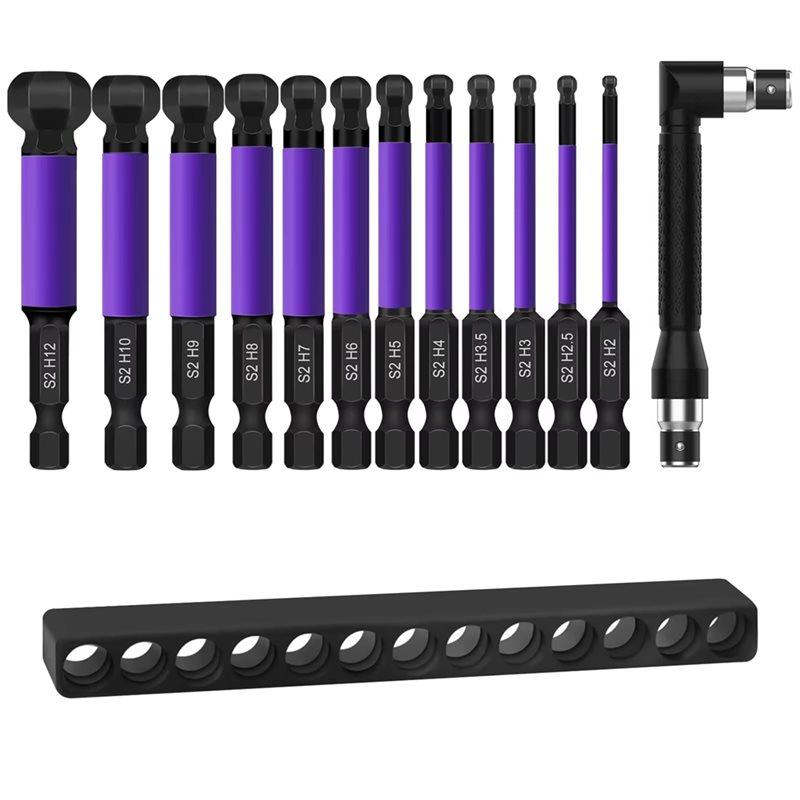 ABFS Anti-Rust 12PCS Magnetic Hex Allen Wrench Drill Bit Set High-Hardness For Motorcycle Bike Maintenance Hand Tools