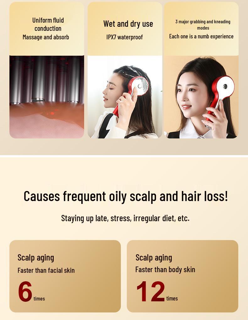 Electric Scalp Massager & Hair Growth Comb with Red Light Therapy