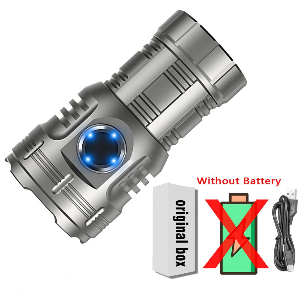 High Power Led Mini Flashlight Usb Rechargeable With 8 * Xpg Beads Tail Magnet Clip Torch Waterproof Portable Lighting