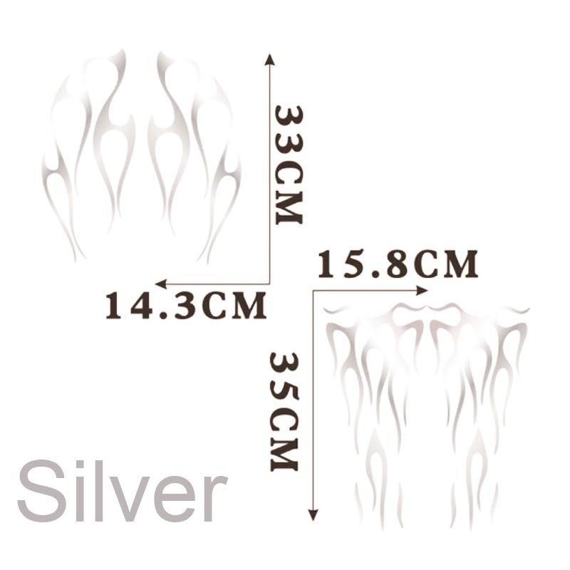 Наклейка с пламенем для бензобака и крыльев мотоцикла, виниловые водонепроницаемые наклейки, 1 комплект серый