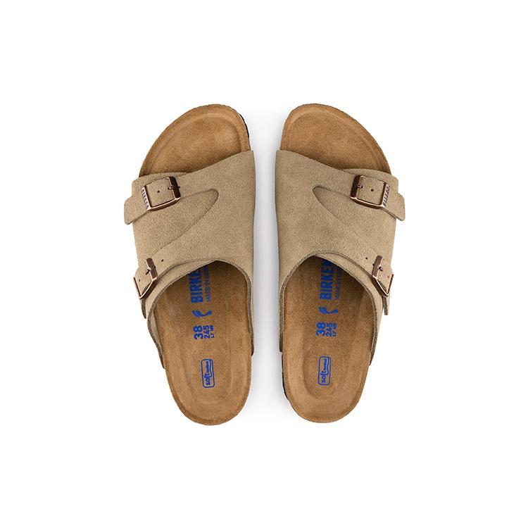 Birkenstock Zrich Series Cowhide Suede Fashion Beige Version Sandals Men's 1009533