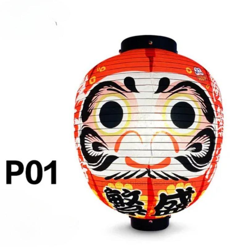 27x35cm Japanese Style Wish Dharma Hanging Lantern Sushi Pub Bistro Restaurant Izakaya Decor Colorful Round Lanterns