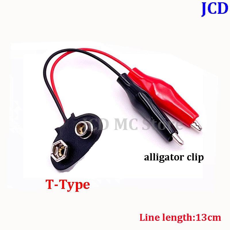 1-10PCS 9V Battery Clips 10-15cm DC5521 Male/Female Connector Buckle 9 Volt Battery Clip Connector I/T-Type Battery Holder