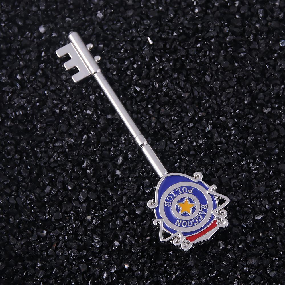 Movie Resident Evil Brooch Movie Props Raccoon City Police Detective Badge Key For Women Men Fans Jewelry Accessories Gifts