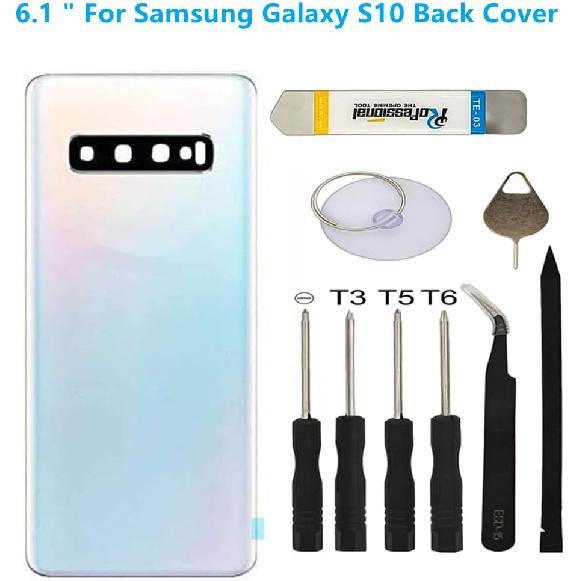 

для Samsung Galaxy S10 Задняя стеклянная крышка Замена S10 G973U G973F G973Ul G973F/DS G973W Задняя крышка Крышка аккумулятора Задняя стеклянная крышка с предустановленным Black back cover+tools