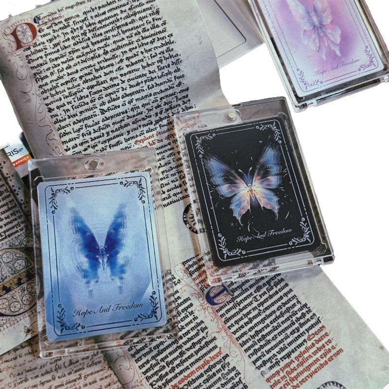 Creative Butterfly Dynamic Pattern Cards Anime Action Figure Cartoon Grating Card Bookmark Backpack Pendant Gifts for Girlfriend