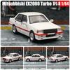 Modelo Miniatura 1/64 Mitsubishi Lancer EX2000 Turbo Coche de Juguete de Aleación Fundición a Presión 1/64 JKM Vehículo Clásico Ruedas Libres Colección Regalo