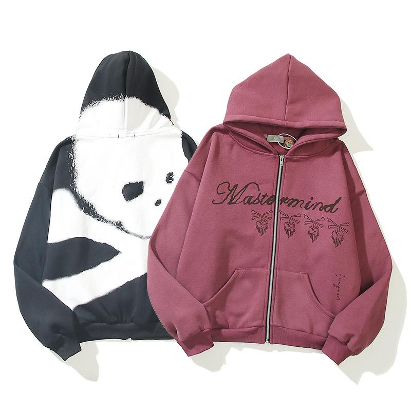 Travis Scott Unisex Bluza Rozpinana z Fisu z Czaszką