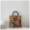 2025 Artistic Chinese-Style Women's Bamboo-Linen Handbag: Fashionable, Large-Capacity Floral Tote