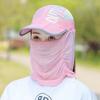 Cycling Sun Hat with Face Neck Cover for Women Men Fishing Mask UV Protection Cap Ponytail Quick Dry Summer Foldable Outdoor Hat
