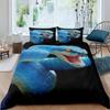 Snake Duvet Cover Set 3D Python Palm Leaf Bedding Set King Size Reptile Tropical Theme Quilt Cover For Kids Boys Girls Teens