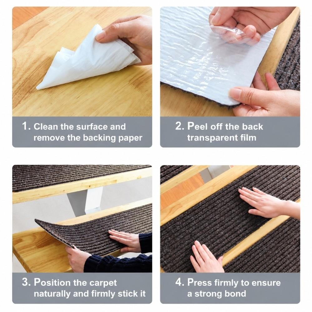 20.3x76cm Stair Mats Rugs Non Slip Stair Carpet Strips Reusable Stair Treads  for Pet