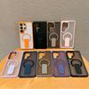 KEYSION Stoßfeste matte durchscheinende Hülle für Samsung Galaxy S26 Ultra 5G S26+ Plus Ständer Kabelloses Laden Handy-Rückseite