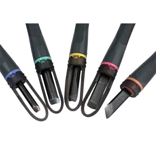 Yoshiharu Cutlery Yoshiharu Carving Chisels with Safety Guard, Steel Blades, Rubber Grips, 5-Piece Set GX-NEO