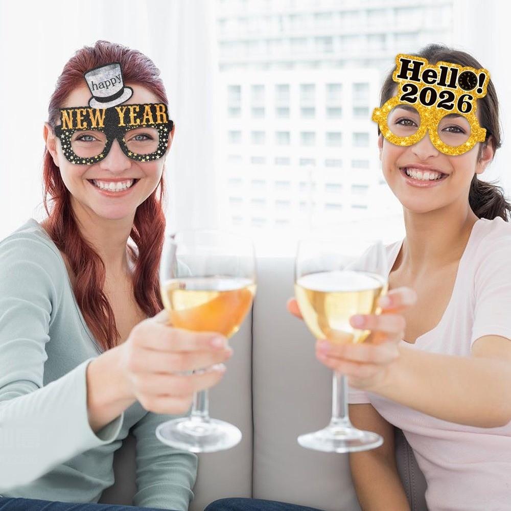Letters and Numbers 2026 New Year Glasses New Year Decorative Glasses  Xmas Party Decoration