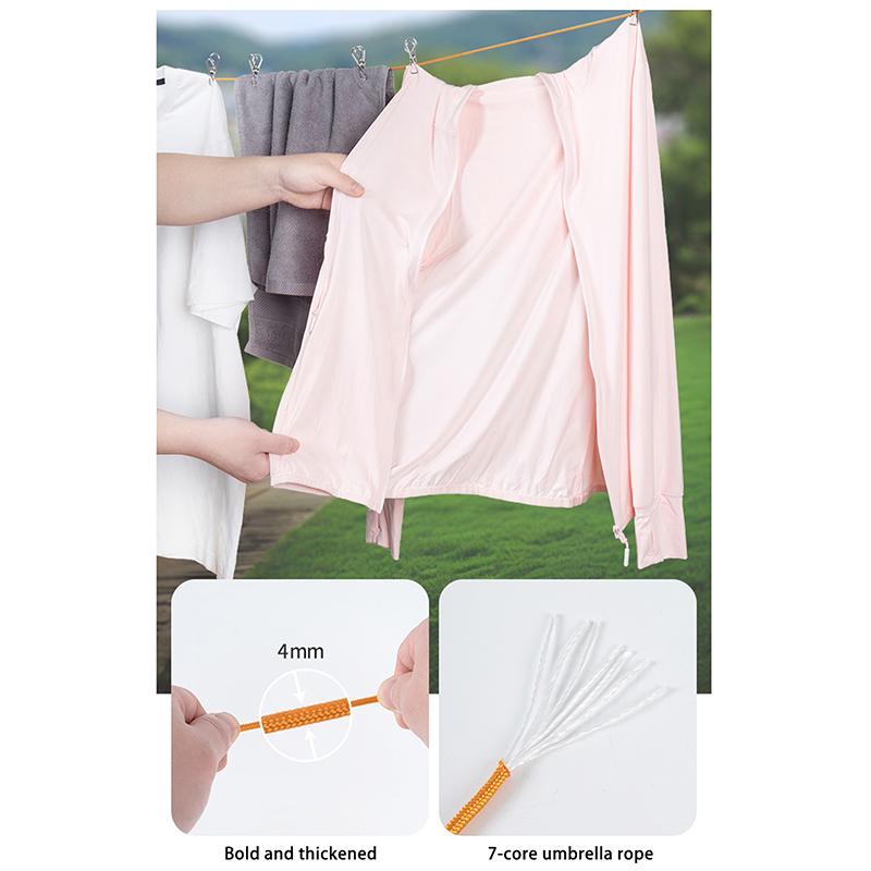 Portable Travel Clothesline Cord, Adjustable 33Ft Camping Clothes Line, Laundry Drying Rope For Hotel Trip