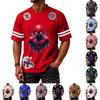 Men's V-Neck Short Sleeve Graphic Print Sports T-Shirt Casual Athletic Top for Workout Gym Daily Wear