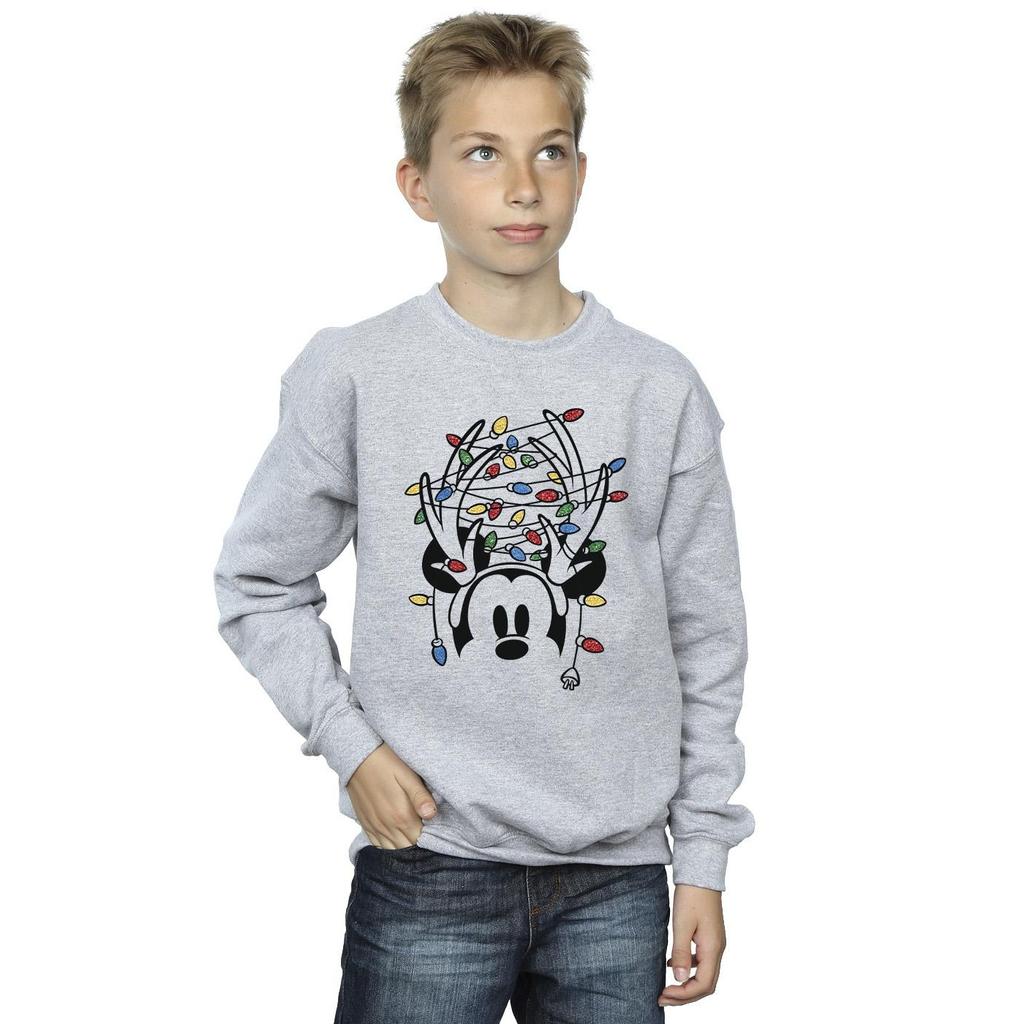 Disney Boys Mickey Mouse Christmas Head Lights Sweatshirt