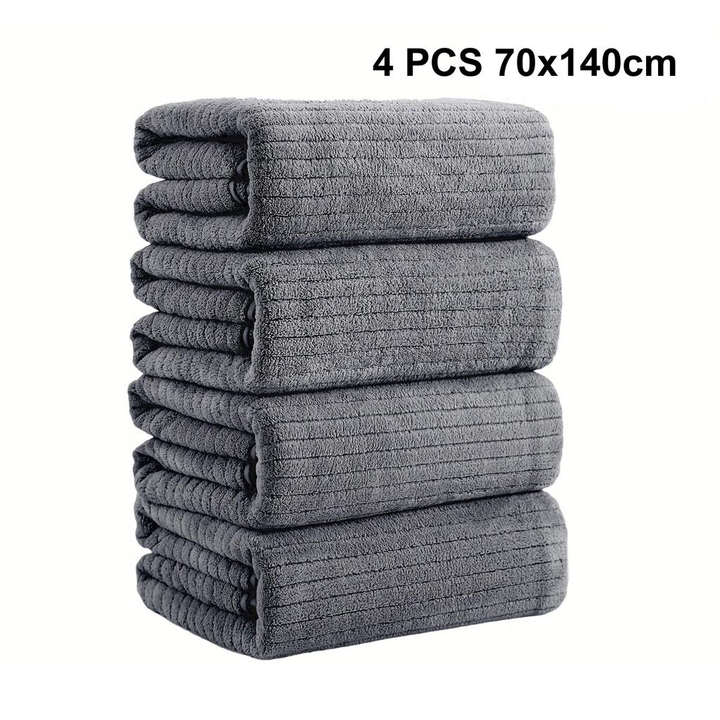 4PCS Bath Towels Set Large Towel Microfiber Absorbent Super Soft Bathroom Quick Dry Shower Towels for Home Adults Family Hotel