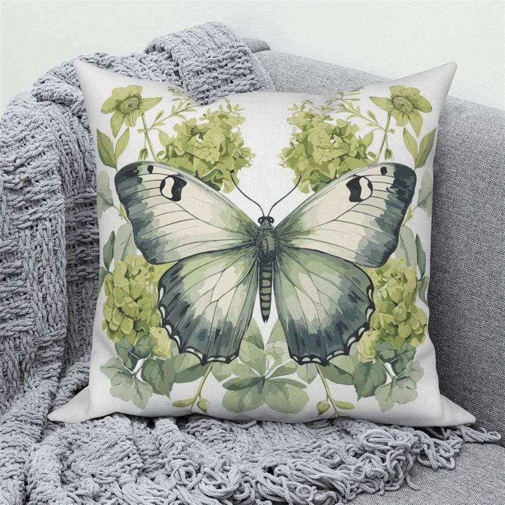 Home Decoration Cushion Cover Butterfly Flower Pillow Cover Sofa Car Decoration Pillow Cover